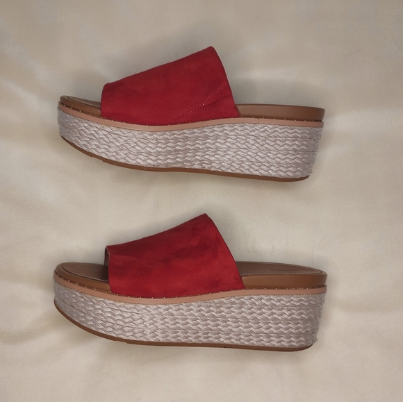 Fitflop Suede Espadrille Platform Wedges Boho Moto Micro Studs Casual Comfy Sz 7 - Picture 7 of 11